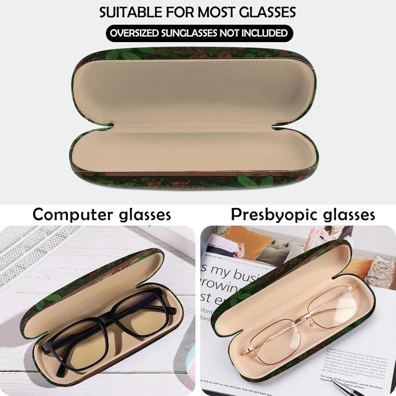 Cabreche Glasses Case Hard Shell Eyeglass Portable Glasses Eyeglasses Holder Box with Cleaning Cloth Women Girls Men Cute - Image 3
